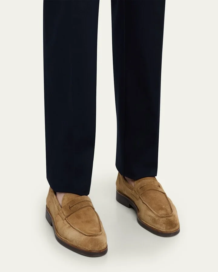 Men's Suede Flex-Sole Penny Loafers - Image 3