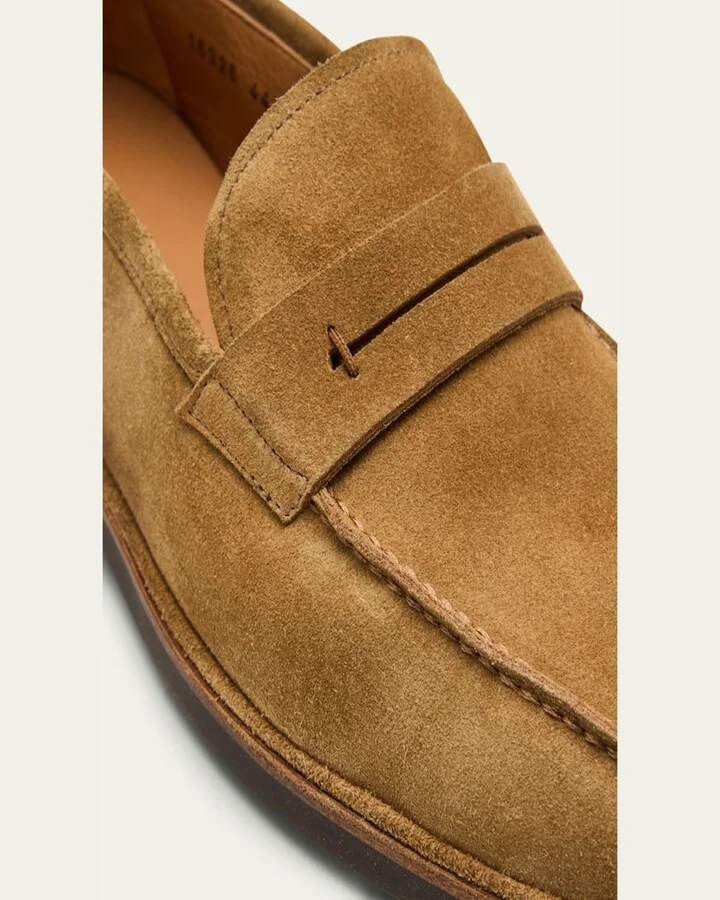 Men's Suede Flex-Sole Penny Loafers - Image 4