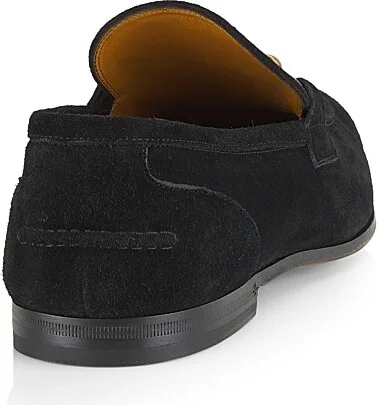 Men's Suede Horsebit Loafers - Black - Size 7 - Image 3