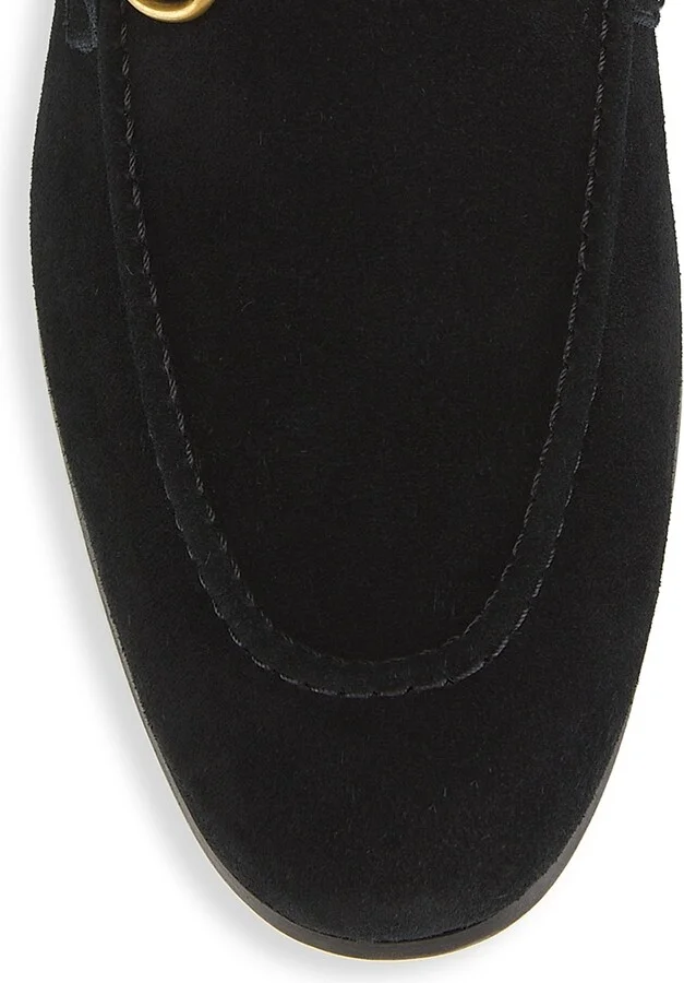 Men's Suede Horsebit Loafers - Black - Size 7 - Image 4