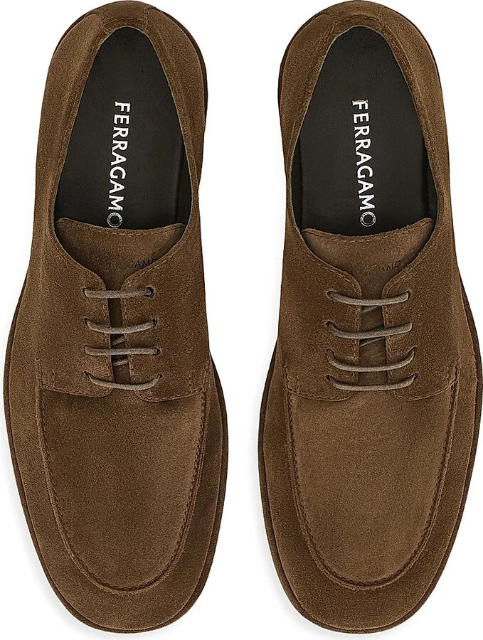 Men's Suede Lace-Up Derby Shoes - Concrete - Size 8 - Image 3