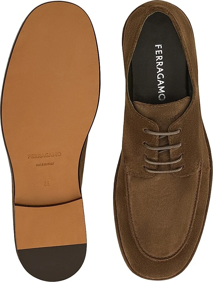 Men's Suede Lace-Up Derby Shoes - Concrete - Size 8 - Image 5
