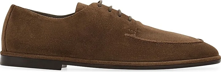 Men's Suede Lace-Up Derby Shoes - Concrete - Size 8