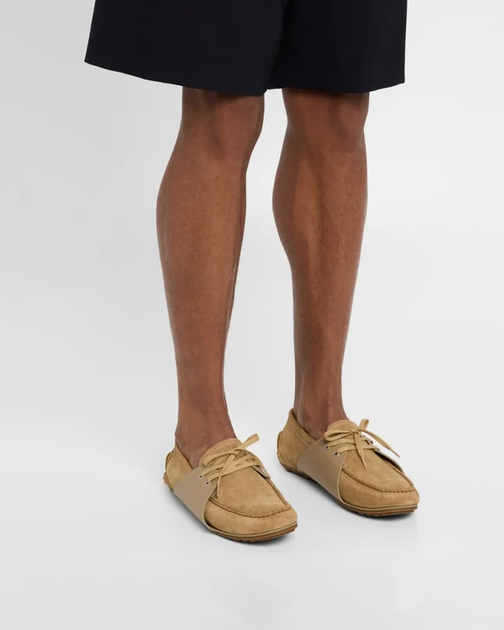 Men's Suede Lace-Up Loafers - Image 2