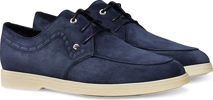 Men's Suede Lace-Up Shoes - Blue - Size 6 - Image 2