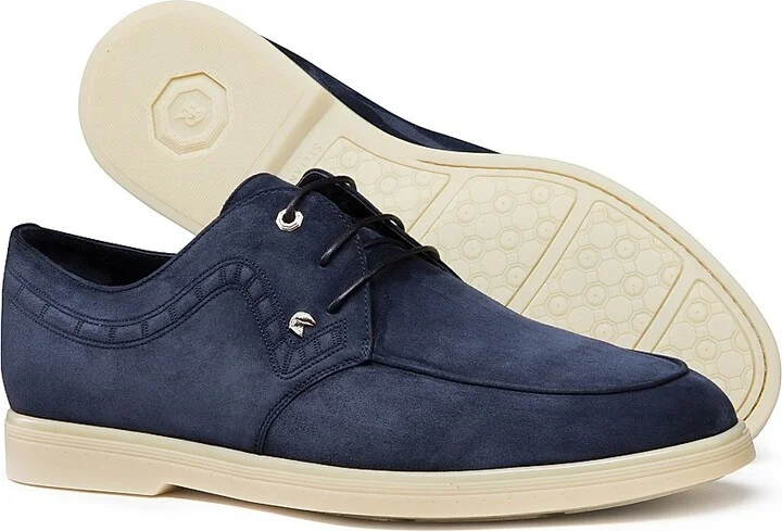 Men's Suede Lace-Up Shoes - Blue - Size 6 - Image 3