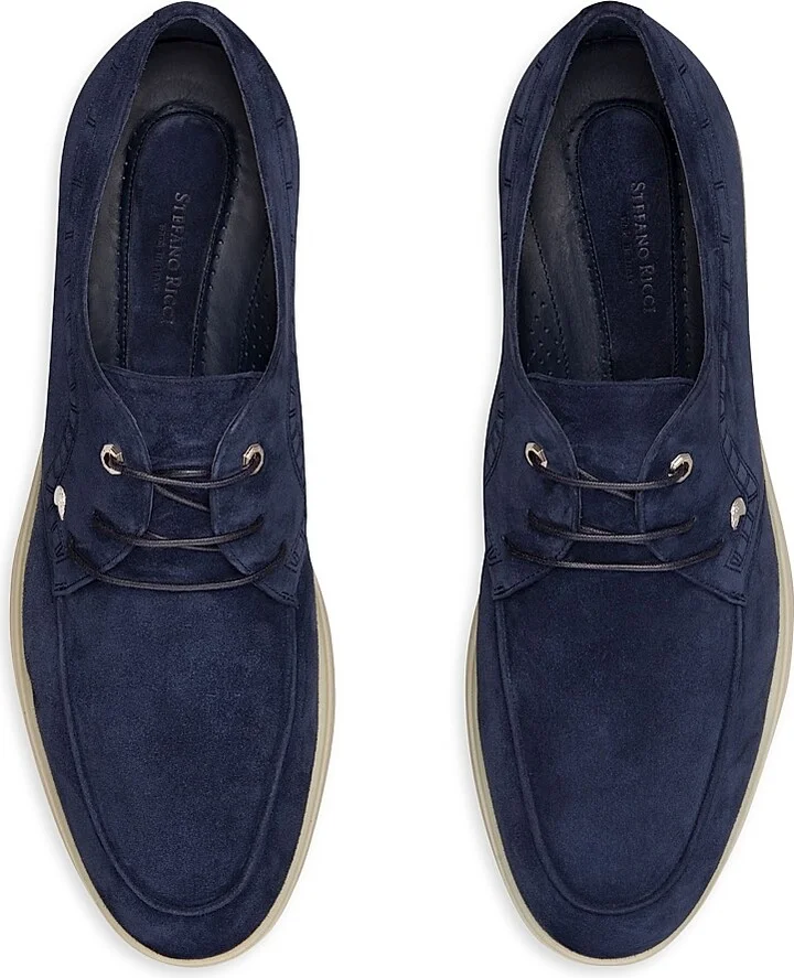 Men's Suede Lace-Up Shoes - Blue - Size 6 - Image 4
