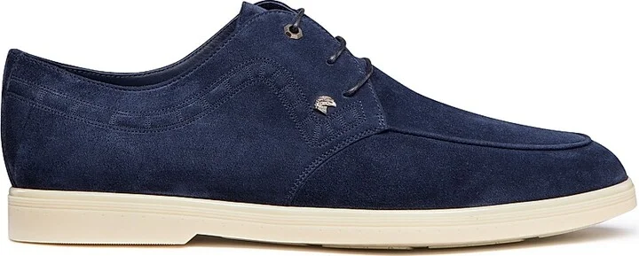 Men's Suede Lace-Up Shoes - Blue - Size 6