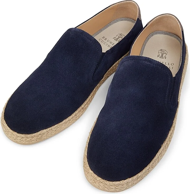 Men's Suede & Leather Espadrilles - Blue - Size 8 - Image 4