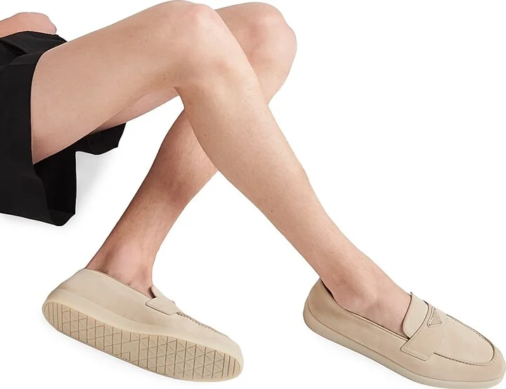 Men's Suede Loafers - Beige Khaki - Size 7 - Image 2