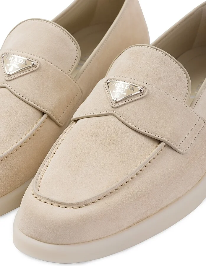 Men's Suede Loafers - Beige Khaki - Size 7 - Image 5