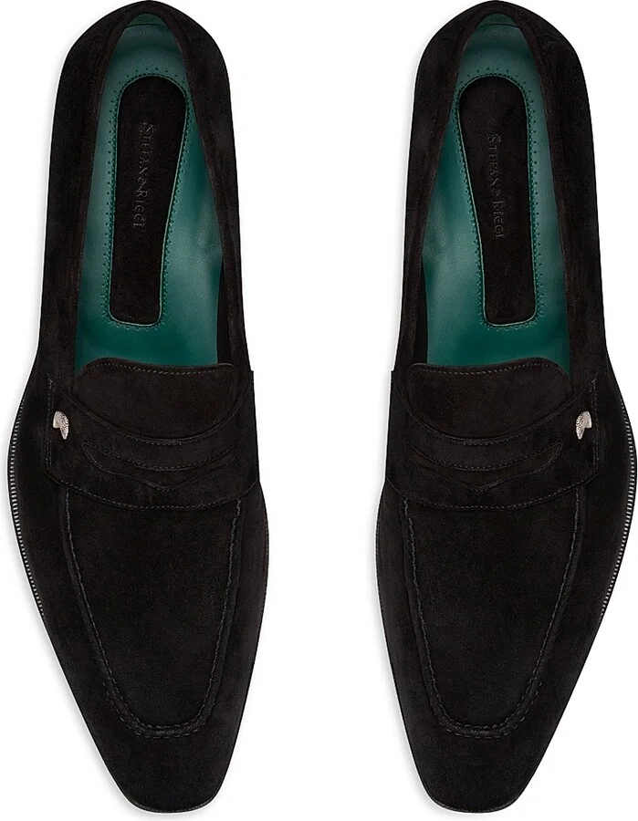 Men's Suede Loafers - Black - Size 6 - Image 4
