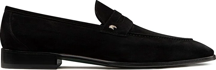 Men's Suede Loafers - Black - Size 6