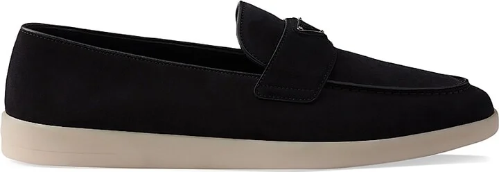 Men's Suede Loafers - Black - Size 8