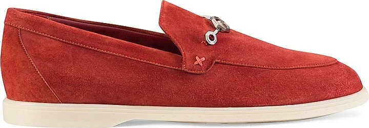 Men's Suede Loafers - Brick - Size 5