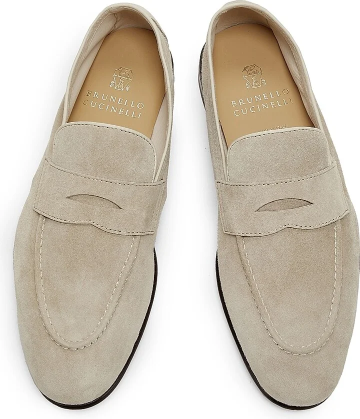 Men's Suede Loafers - Dark Beige - Size 9 - Image 4
