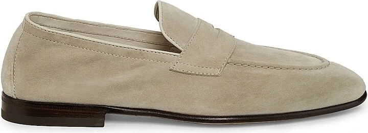Men's Suede Loafers - Dark Beige - Size 9