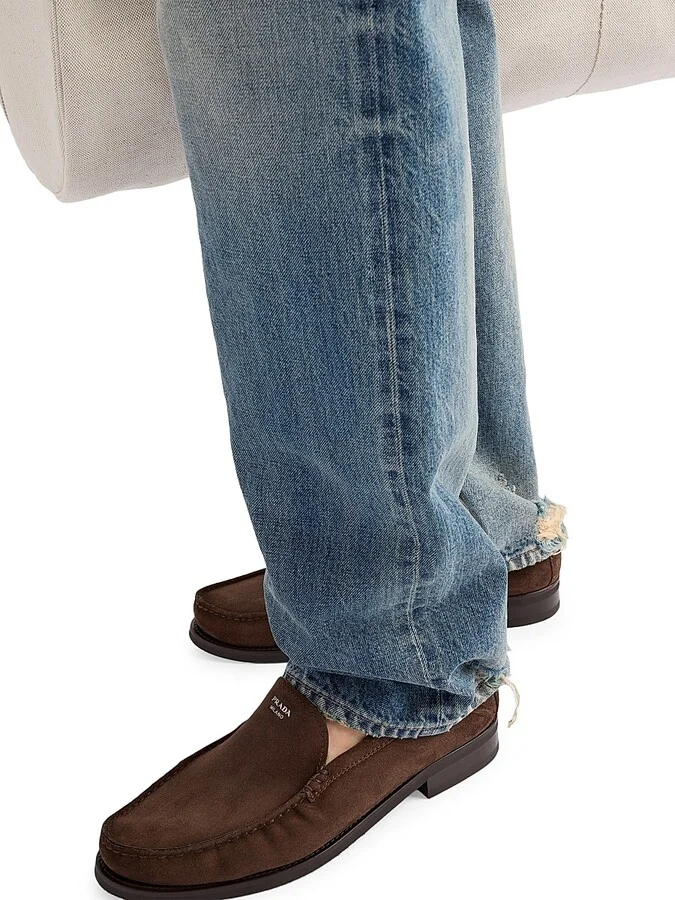 Men's Suede Loafers - Dark Brown - Size 8 - Image 5