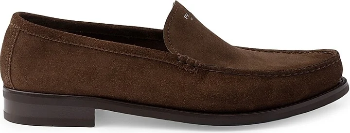 Men's Suede Loafers - Dark Brown - Size 8