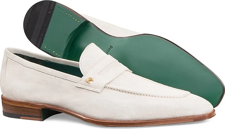 Men's Suede Loafers - Off White - Size 7 - Image 3