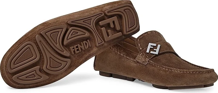 Men's Suede Logo Moccasin-Style Driving Loafers - Cubano - Size 10 - Image 5