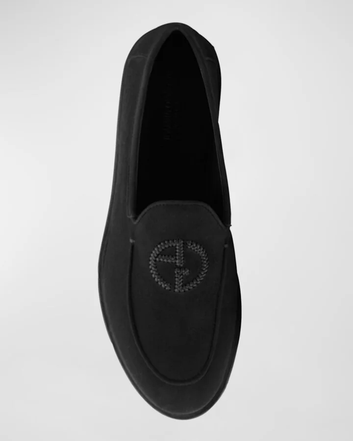 Men's Suede Logo Slip-On Loafers - Image 3