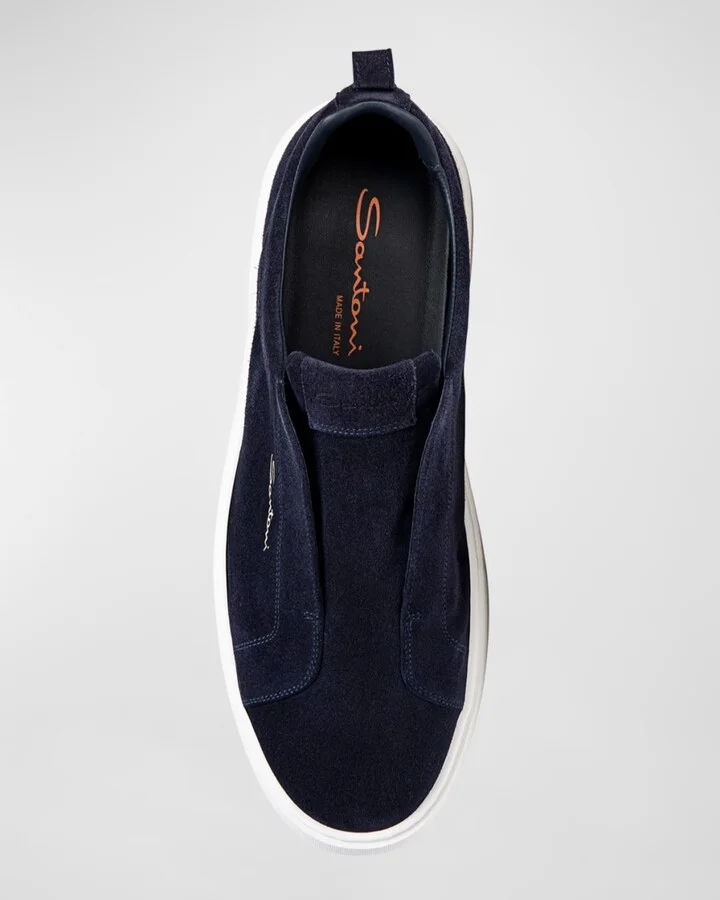 Men's Suede Low-Top Slip-On Sneakers - Image 2