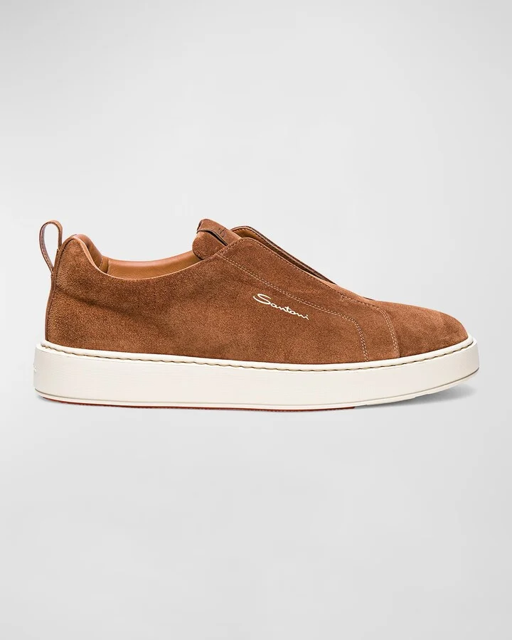 Men's Suede Low-Top Slip-On Sneakers