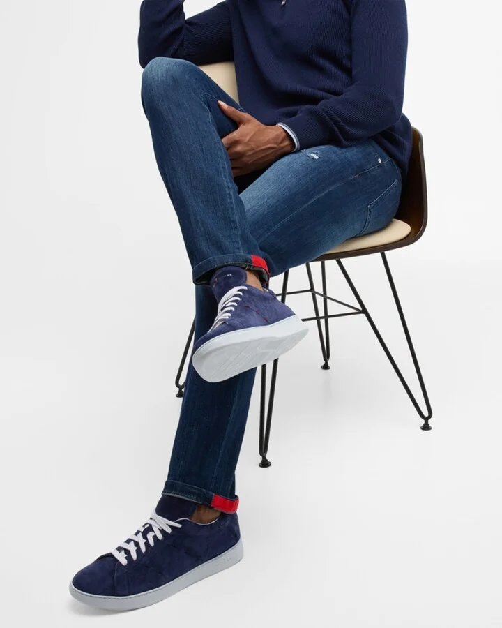 Men's Suede Low-Top Sneakers - Image 2