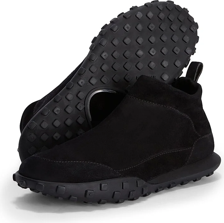 Men's Suede Low Top Sneakers - Black - Size 8 - Image 2