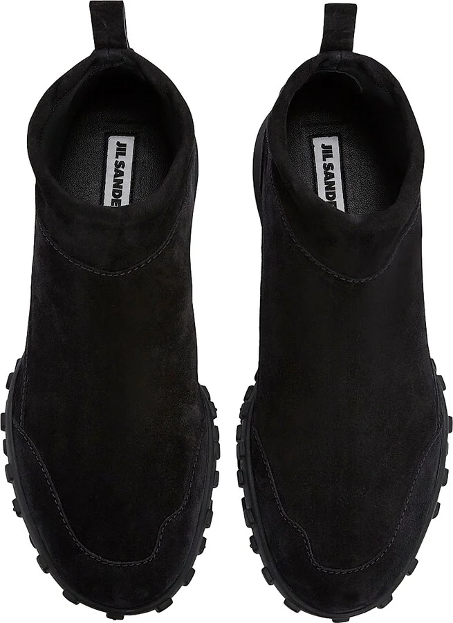 Men's Suede Low Top Sneakers - Black - Size 8 - Image 4