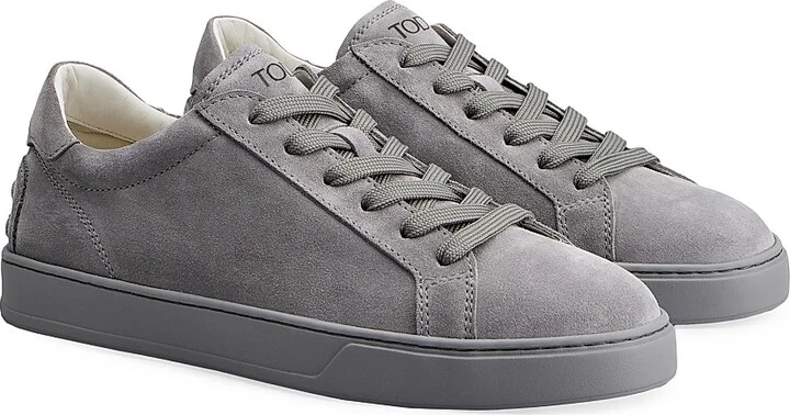 Men's Suede Low-Top Sneakers - Grey - Size 6 - Image 2