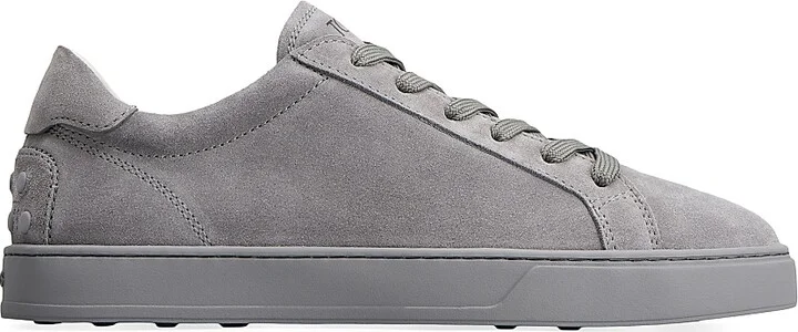 Men's Suede Low-Top Sneakers - Grey - Size 6