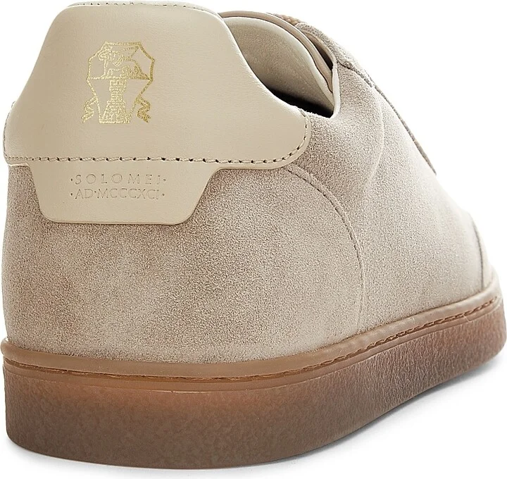 Men's Suede Low-Top Sneakers - Medium Brown - Size 7 - Image 3