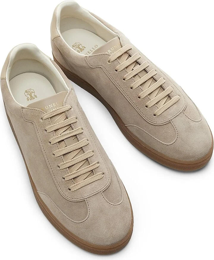 Men's Suede Low-Top Sneakers - Medium Brown - Size 7 - Image 4