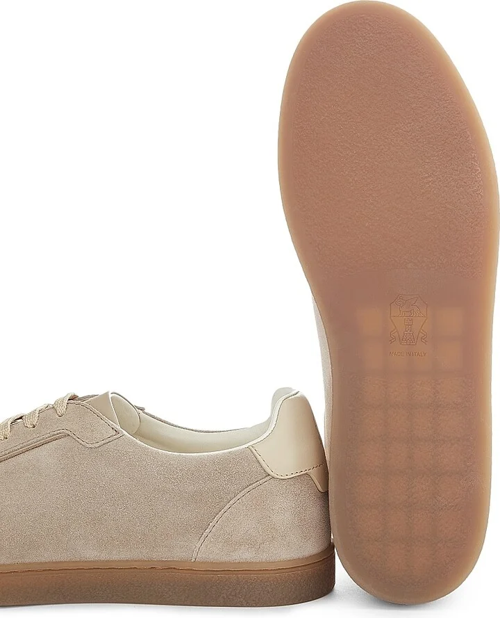 Men's Suede Low-Top Sneakers - Medium Brown - Size 7 - Image 5