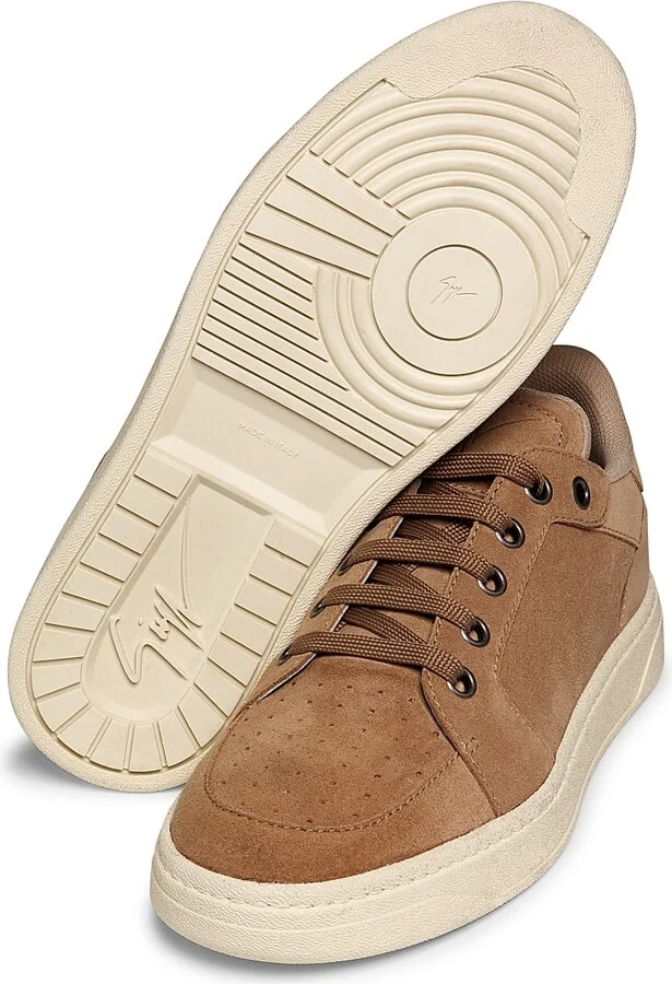 Men's Suede Low-Top Sneakers - Nocciola - Size 7 - Image 6