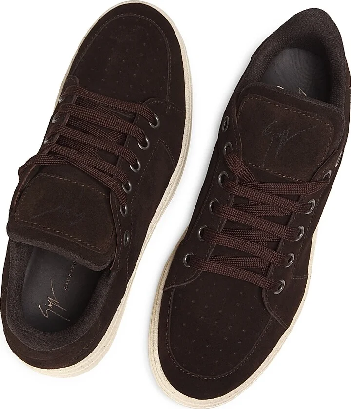 Men's Suede Low-Top Sneakers - Nocciola - Size 7 - Image 9