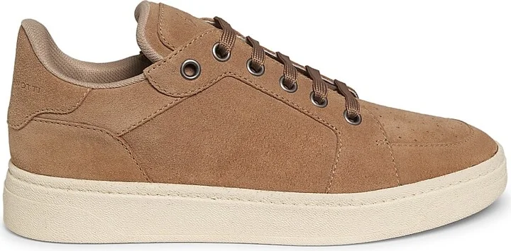 Men's Suede Low-Top Sneakers - Nocciola - Size 7