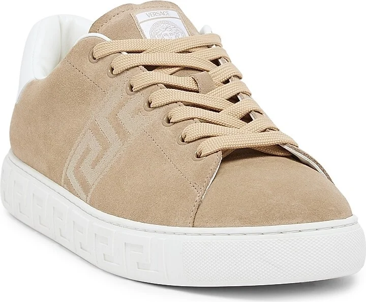 Men's Suede Low-Top Sneakers - Sand - Size 7 - Image 2