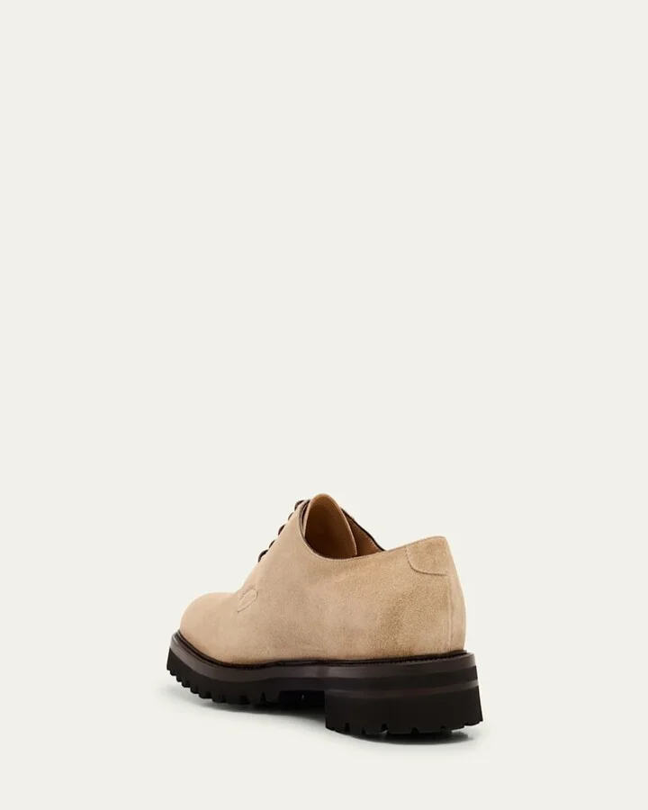 Men's Suede Lug-Sole Derby Shoes - Image 5