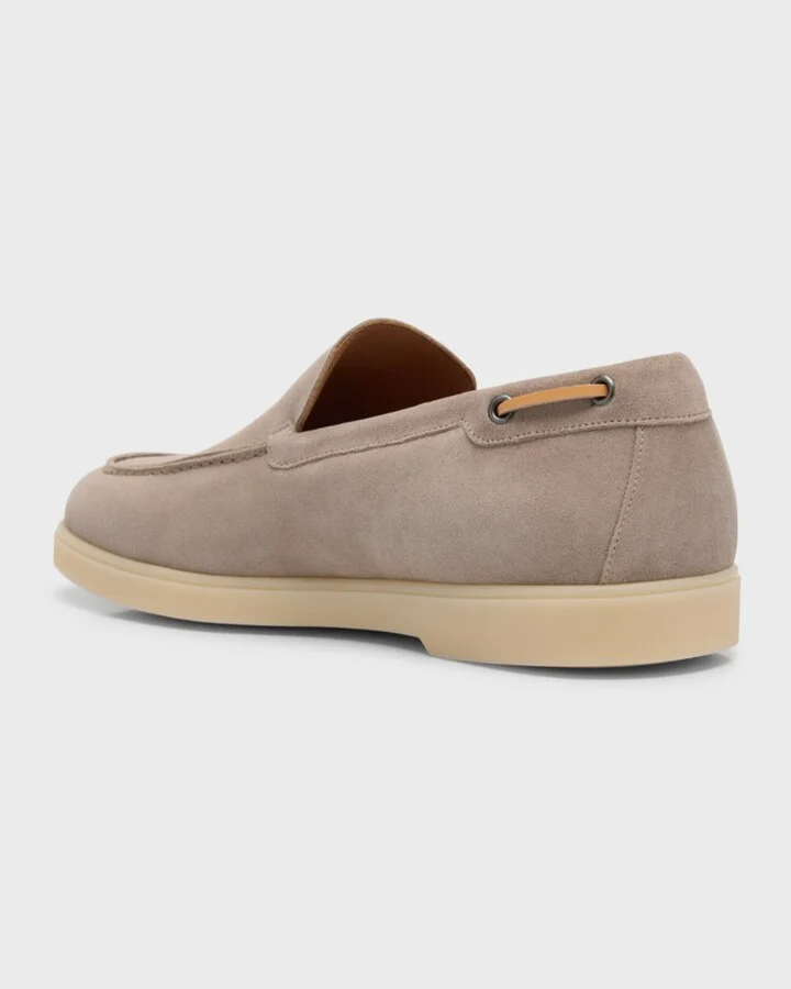 Men's Suede Metal Logo Moccasin Loafers - Image 8