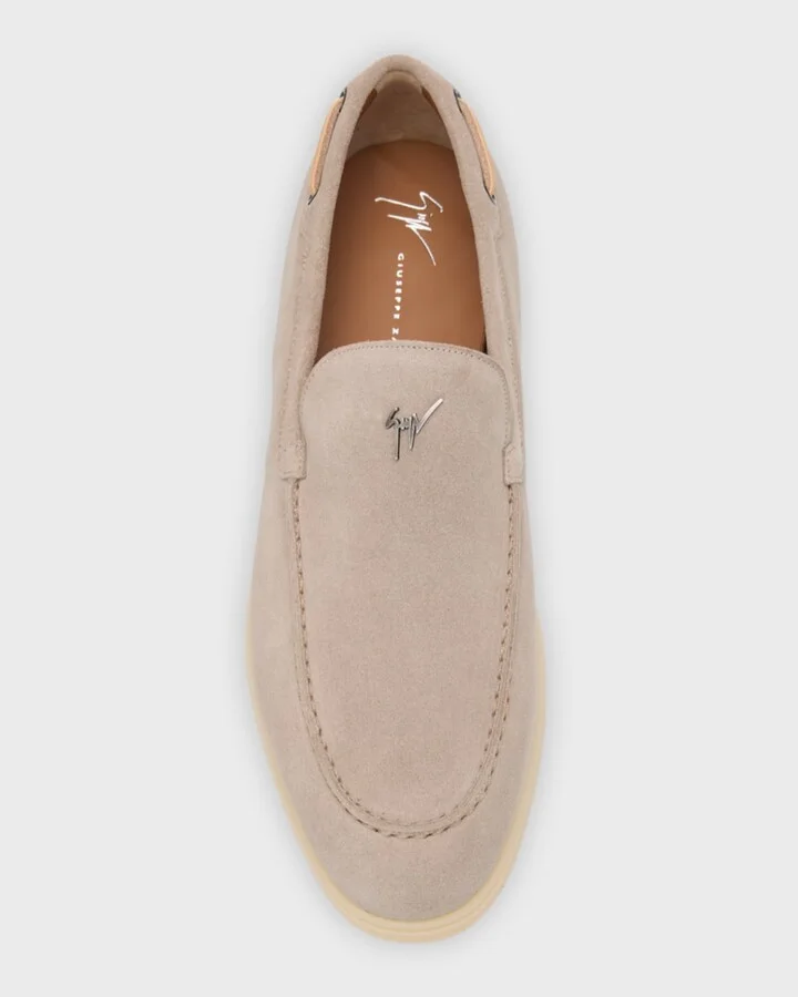 Men's Suede Metal Logo Moccasin Loafers - Image 10