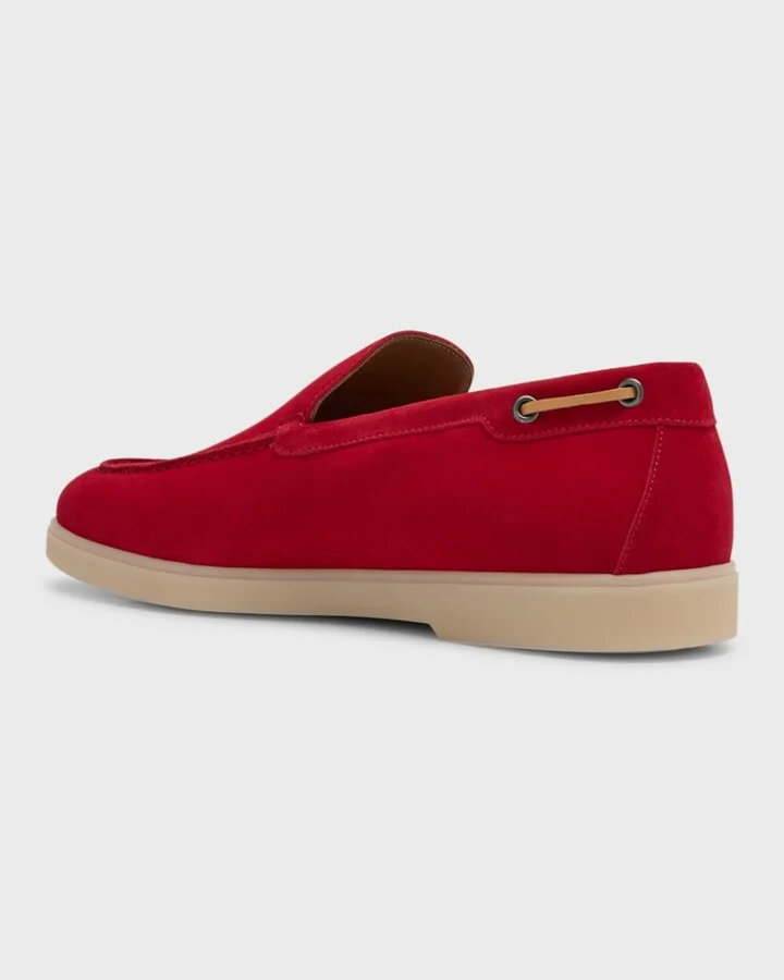 Men's Suede Metal Logo Moccasin Loafers - Image 2