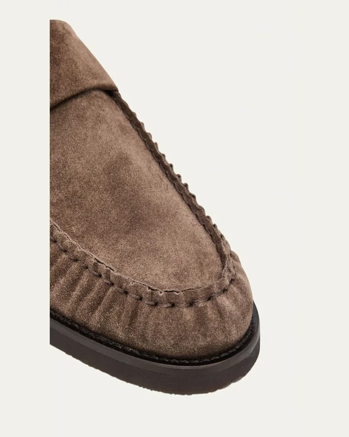 Men's Suede Moc-Toe Penny Loafers - Image 4