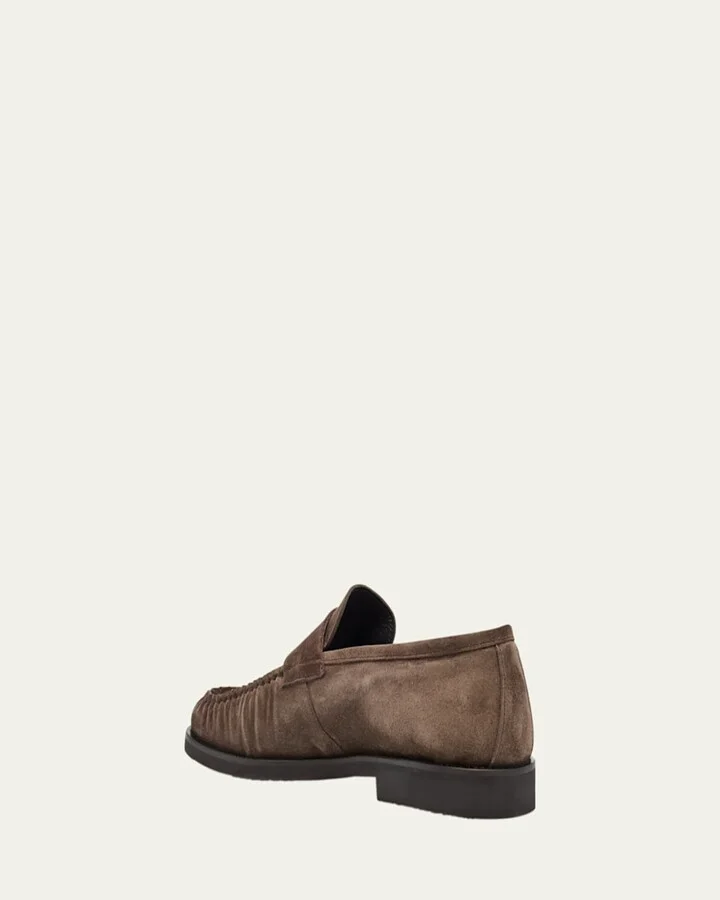 Men's Suede Moc-Toe Penny Loafers - Image 10