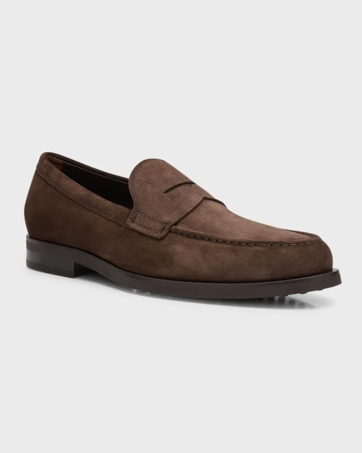 Men's Suede Mocassin Penny Loafers - Image 2