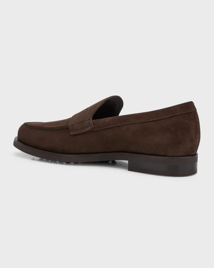Men's Suede Mocassin Penny Loafers - Image 5