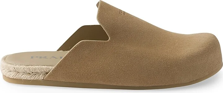 Men's Suede Mules - Beige Khaki - Size 9