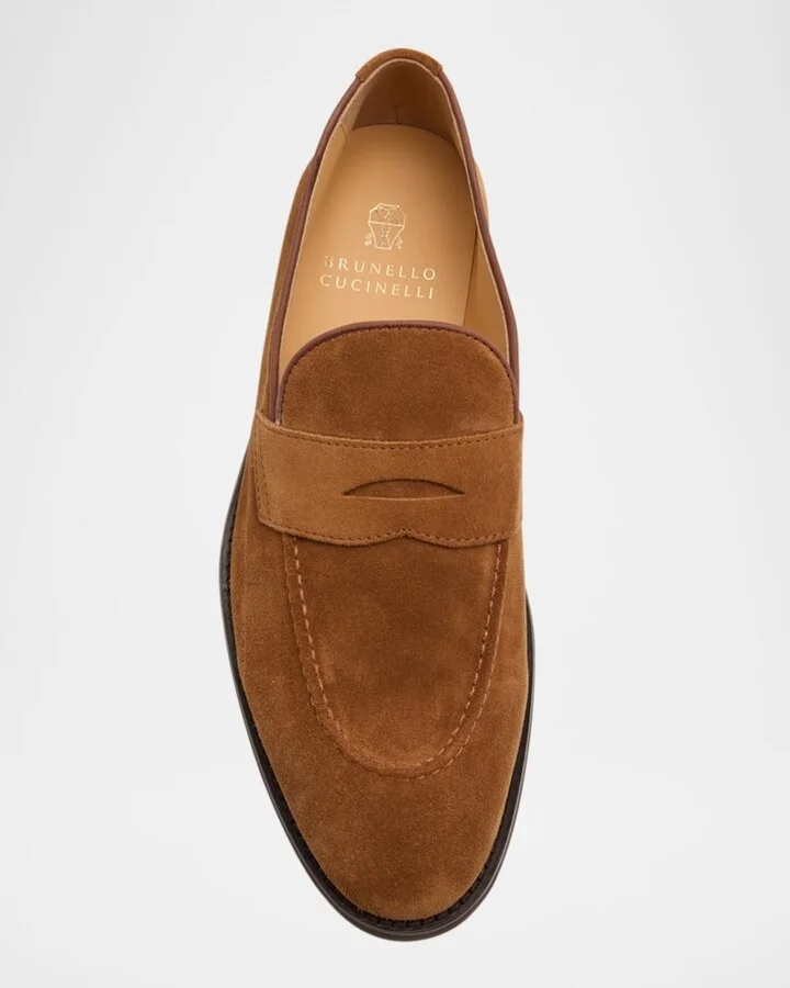Men's Suede Penny Loafers - Image 10